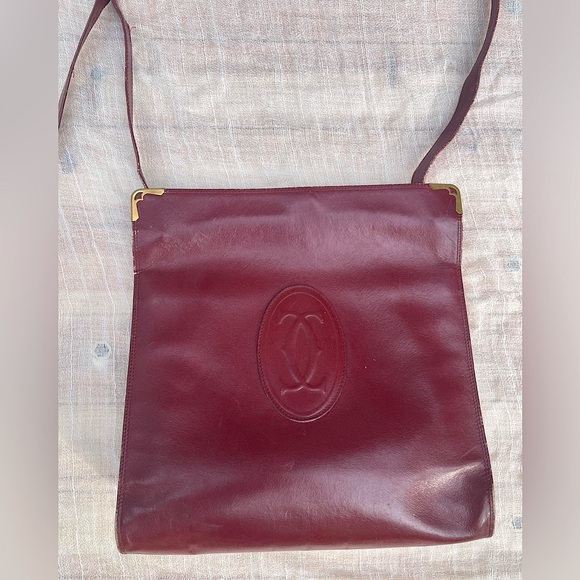 Must de Cartier Shoulder Bag Purse Crossbody Leather Authentic Vintage Clutch - Picture 4 of 15